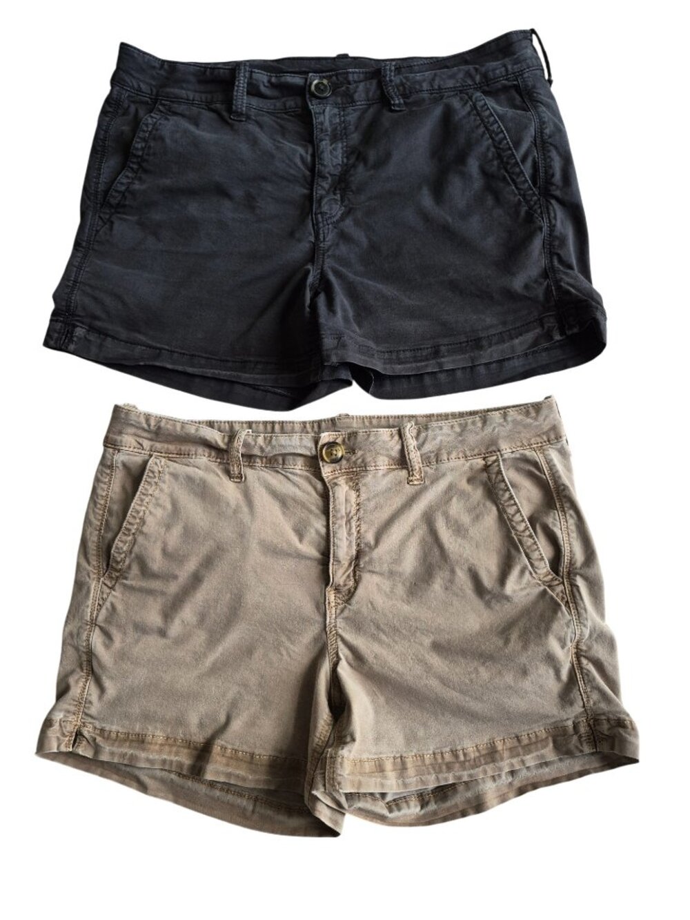 American Eagle Lot of 2 (tan and black) Stretchy Jean Shorts Size 10